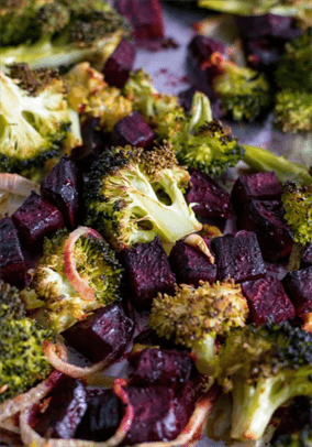 Roasted Broccoli and Red Beets
